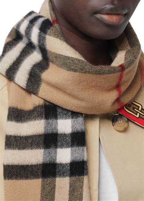 burberry giant check cashmere scarf
